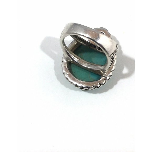 Barse Sterling Silver Large Faceted Turquoise Tear Drop Ring, Size 6.75 - Picture 6 of 12